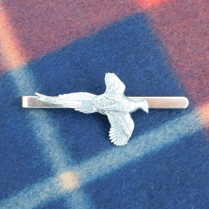 Pewter Pheasant Tie Clip, Hand Cast in Fine Pewter