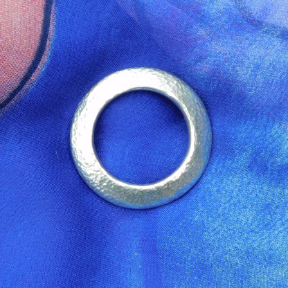 Hammered Circle Brooch, Handcast Pewter, Polished Finish