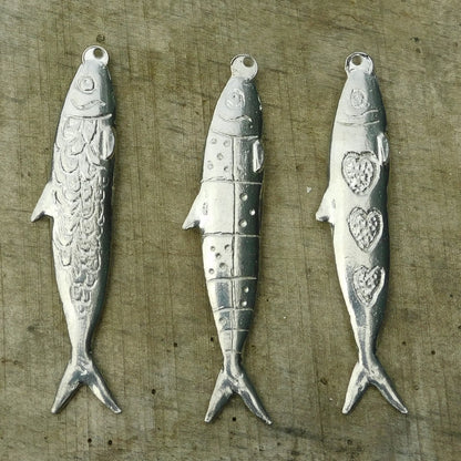 Sardine Light Pull, Handcast Pewter, Polished Finish