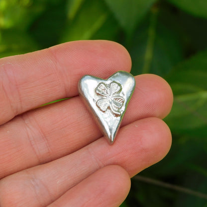 Lucky Four Leaf Clover, Good Luck Pocket Token, Handmade in Finest Pewter, by William Sturt