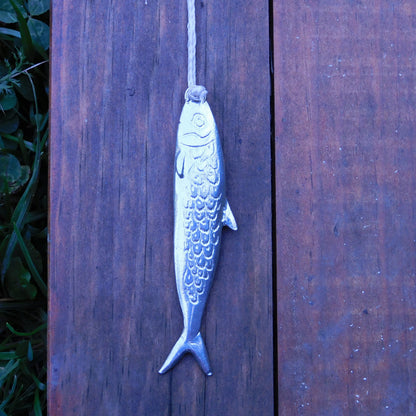 Sardine Light Pull, Handcast Pewter, Polished Finish
