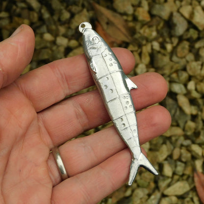 Sardine Light Pull, Handcast Pewter, Polished Finish