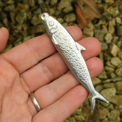 Sardine Light Pull, Handcast Pewter, Polished Finish