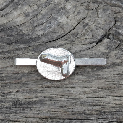 Adult Novelty Tie Clip (Phallic Design), Handcast Pewter Tie Clip, Polished Finish