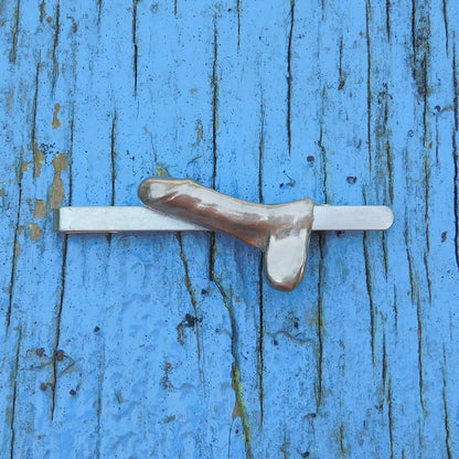 X-Rated Tie Clip, Penis Tie Clip, Stag Night Gift, Handcast in Fine Pewter, by William Sturt
