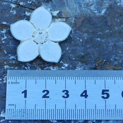 Forget-Me-Not Brooch, Handcast Pewter Brooch, Polished Finish