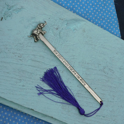 Elephant Book Mark, Elephant Gifts, Handcast in Fine Pewter by William Sturt