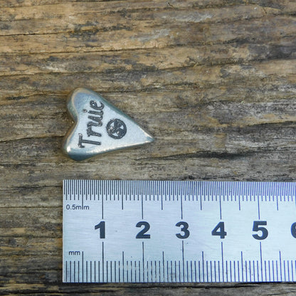 Heart Slut BDSM Pocket Token, BDSM Accessories, Sub Aftercare Token, Aftercare Submissive, Handmade, in Fine Pewter, by William Sturt