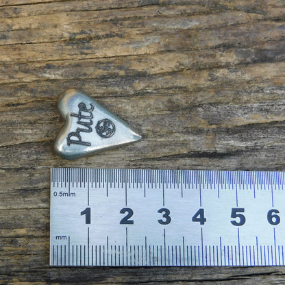 Pute (Slut) BDSM Pocket Token, BDSM Accessories, Sub Aftercare Token, Aftercare Submissive, Handmade, in Fine Pewter, by William Sturt