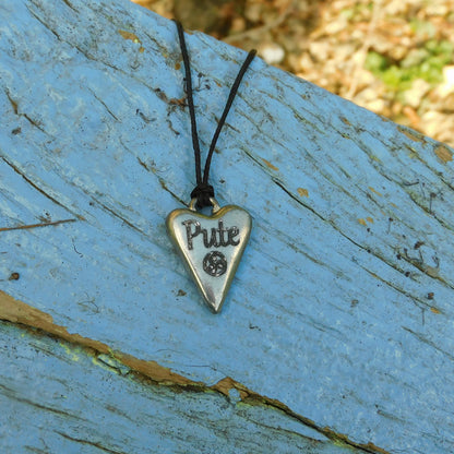 Pute, BDSM Pendant, Knotted Cord, BDSM Accessories, Sub Pendant, Sub Anklet, Sub Bracelet, Handmade, in Fine Pewter, by William Sturt