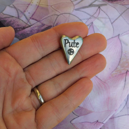 Pute (Slut) BDSM Pocket Token, BDSM Accessories, Sub Aftercare Token, Aftercare Submissive, Handmade, in Fine Pewter, by William Sturt