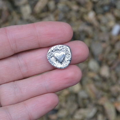 Ich Liebe Dich, German Love Message With Heart Pocket Token, Hand Cast by William Sturt