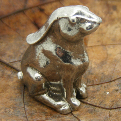 Moon Gazing Hare, Figurine, Good Luck Hare, Handmade, in Fine Pewter,, by William Sturt