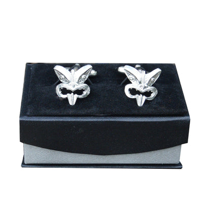 Maori Tiki Cufflinks (Traditional Design), Handcast Pewter Cufflinks, Polished Finish