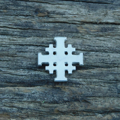 Jerusalem Cross Lapel Pin, Five Fold Cross Lapel Pin, Religious Lapel Pin, Handmade in Finest Pewter, by William Sturt