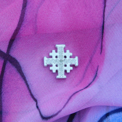 Jerusalem Cross Lapel Pin, Five Fold Cross Lapel Pin, Religious Lapel Pin, Handmade in Finest Pewter, by William Sturt