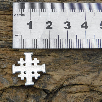 Jerusalem Cross Cufflinks, Handcast Pewter Cufflinks, Polished Finish
