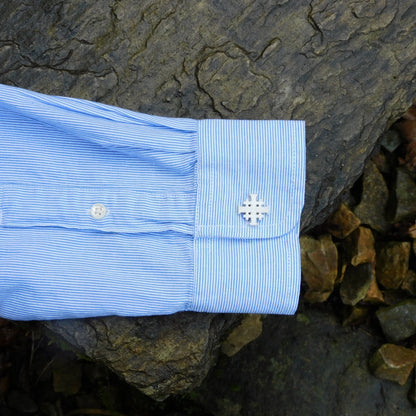 Jerusalem Cross Cufflinks, Handcast Pewter Cufflinks, Polished Finish