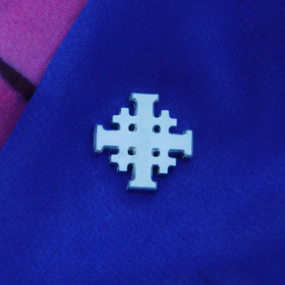 Jerusalem Cross Lapel Pin, Five Fold Cross Lapel Pin, Religious Lapel Pin, Handmade in Finest Pewter, by William Sturt