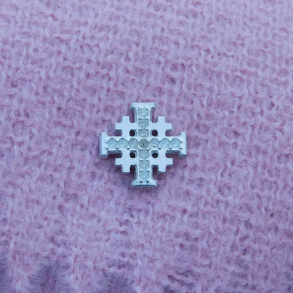 Jerusalem Cross Lapel Pin, Five Fold Cross Lapel Pin, Religious Lapel Pin, Handmade in Finest Pewter, by William Sturt