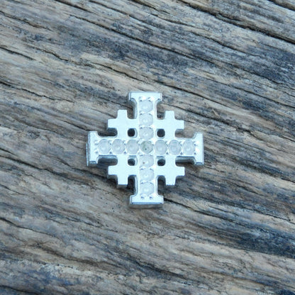Jerusalem Cross Lapel Pin, Five Fold Cross Lapel Pin, Religious Lapel Pin, Handmade in Finest Pewter, by William Sturt
