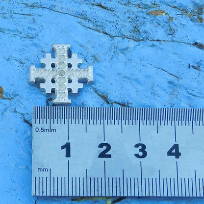 Jerusalem Cross Lapel Pin, Five Fold Cross Lapel Pin, Religious Lapel Pin, Handmade in Finest Pewter, by William Sturt