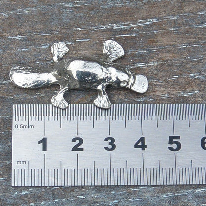 Platypus Cufflinks, Handcast Pewter Cufflinks, Polished Finish