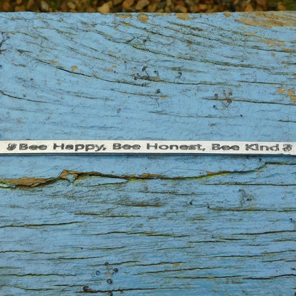 Bee Happy Bee KInd Book Mark, Bee Gifts, Handcast in Fine Pewter by William Sturt
