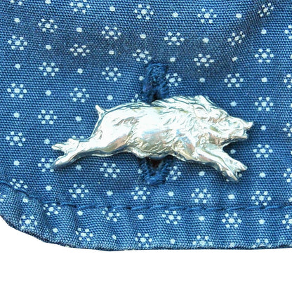 Wild Boar Tie Clip, Handcast Pewter Tie Clip, Polished Finish