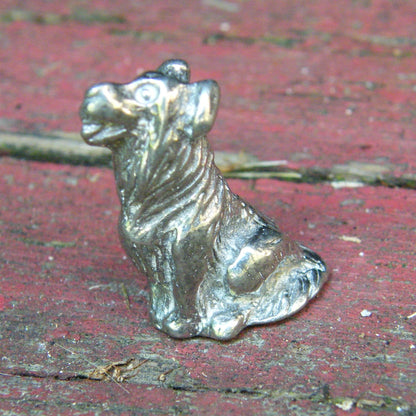 Sheepdog Figurine, Miniature Sheepdog , Sheepdog Totem, Handmade, in Fine Pewter, by William Sturt