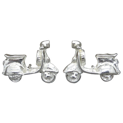 Vintage Scooter Cufflinks (Classic Scooter Design), Handcast Pewter Cufflinks, Polished Finish