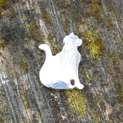 Pewter Cat Lapel Pin, Cat Jewellery, Hand Cast in Fine Pewter by William Sturt