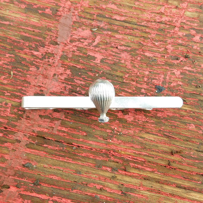 Hot Air Balloon Tie Clip, Handcast Pewter Tie Clip, Polished Finish