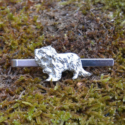 Cavalier King Charles Spaniel Tie Clip, Handcast Pewter Tie Clip, Polished Finish