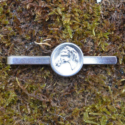 Horse Head Tie Clip, Handcast Pewter Tie Clip, Polished Finish