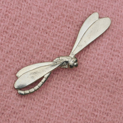 Dragonfly Brooch (Vintage Style), Handcast Pewter, Polished Finish