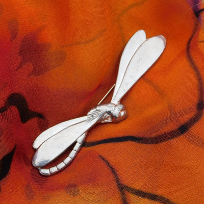 Dragonfly Brooch (Vintage Style), Handcast Pewter, Polished Finish