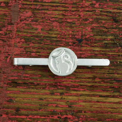 Cat Tie Clip, Handcast Pewter Tie Clip, Polished Finish