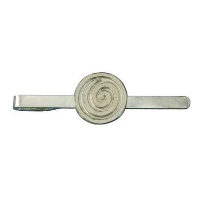 Spiral Tie Clip, Handcast Pewter Tie Clip, Polished Finish