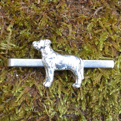 Dog Tie Clip, Handcast Pewter Tie Clip, Polished Finish