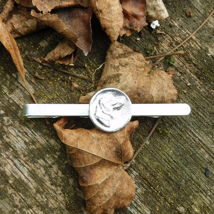 Hound Dog Tie Clip, Handcast Pewter Tie Clip, Polished Finish