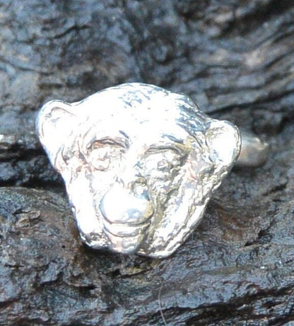 Chimpanzee Tie Clip, Handcast Pewter Tie Clip, Polished Finish
