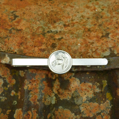 Horse Head Tie Clip, Handcast Pewter Tie Clip, Polished Finish
