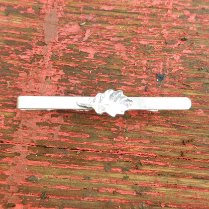 Oak Leaf Tie Clip (Small), Handcast Pewter Tie Clip, Polished Finish