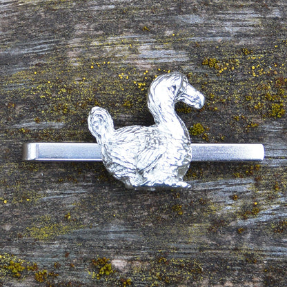 Dodo Tie Clip, Handcast Pewter Tie Clip, Polished Finish