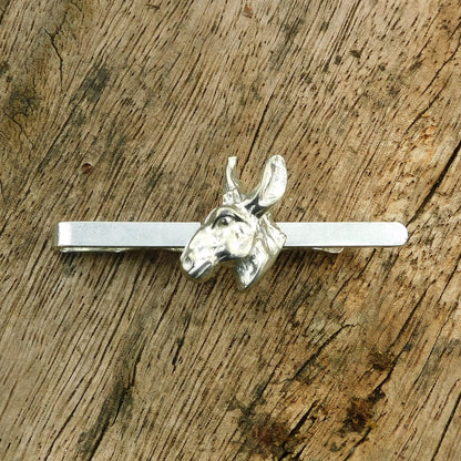 Donkey Head Tie Clip, Handcast Pewter Tie Clip, Polished Finish