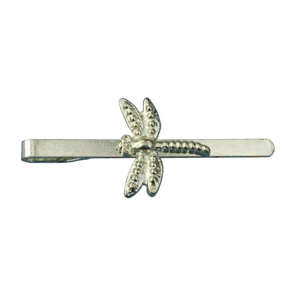 Dragonfly Tie Clip (3D Design), Handcast Pewter Tie Clip, Polished Finish