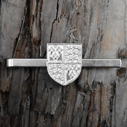 Richard III Shield Tie Clip, Handcast Pewter Tie Clip, Polished Finish