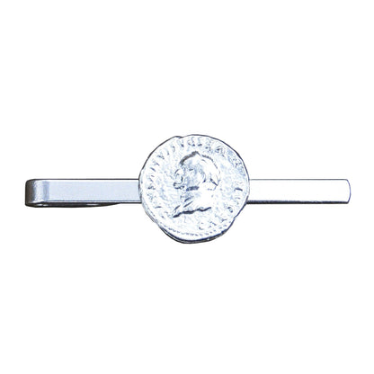 Roman Coin Tie Clip, Handcast Pewter Tie Clip, Polished Finish