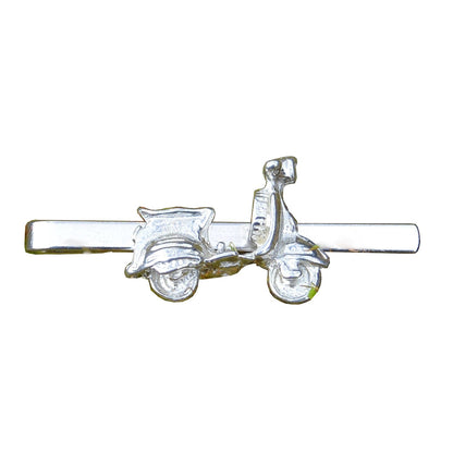Vintage Scooter Tie Clip (Classic Scooter Design), Handcast Pewter Tie Clip, Polished Finish